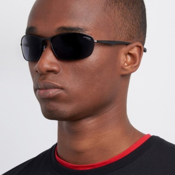 Carrera CARDUC 006/S 0OIT AO Sunglasses Black/Red Rectangle Frame, Red Lenses - Picture 3 of 10